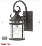 Hinkley 1140OL-CL Wall Lantern. Fixed Price $125.00.