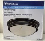 Westinghouse Meadowbrook 2 Light Flush Mount Ceiling Fixture Oil Rubbed Bronze. Fixed Price $39.99.