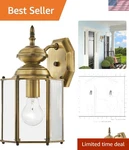 Traditional Design Wall-mounted Lantern With Clear Glass Antique Brass Finish. Fixed Price $231.23.