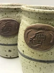 Jelly Belly Fork Mountain Crock Jar Stoneware Container Pottery Handmade Lot X2. Fixed Price $60.00.