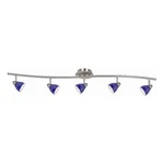 Benjara 5 Light 120V Metal Track Fixture With Textured Shade-silver & Blue. Fixed Price $471.99.