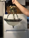 Vintage 90S Pasquale Miranda Feiss Celina Semi Flush Mount Brass Light Fixture. Fixed Price $199.99.