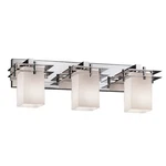 Justice Design Fusion Met 3-LT Bath Sq, Flat, Opal/ch FSN-8173-15-OPAL-CROM. Fixed Price $299.99.