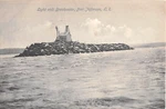 C.1910 Light House & Breakwater Port Jefferson Ny Post Card. Fixed Price $17.00.