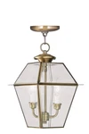 Livex Lighting 2285-01 Westover Outdoor Pendant Chandeller Antique Brass. Fixed Price $325.96.
