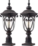 Large 24" Post Light Fixture With 3" Pier Mount, Bronze Lamp For Yard, Pa. Fixed Price $316.99.