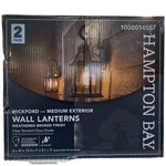Hampton Bay Twin Pack 1-LIGHT Weathered Bronze Outdoor Lantern 7072-2RT. Fixed Price $109.00.