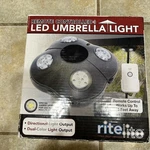 Rite Lite Battery Operated Led Umbrella Directional Light Dual Color Remote. Fixed Price $17.00.