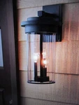 Hampton Bay Northwood 16.5 In. 3-LIGHT Black Outdoor Wall Clear Glass. Fixed Price $52.95.