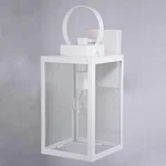 Vaxcel Medinah 1 Light Dusk To Dawn White Outdoor Wall Lantern Clear Glass. Fixed Price $35.00.