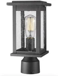 Emliviar Post 1-LIGHT Pillar Fixtures Black With Seeded Glass 1803EW1-P. Fixed Price $35.99.