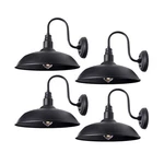 Large Black Gooseneck Barn For Farmhouse, 16IN Dome Outdoor Wall Lights.... Fixed Price $381.03.