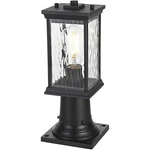 Outdoor Pole Light Fixture Clear Wavy Glass Black Porch Walkway Lantern 14". Fixed Price $99.19.