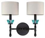 Craftmade Emory 2 Light Ravens Wash Wall Sconce Natural Linen Fabric Shades $180. Fixed Price $47.99.