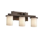 Justice Design Fusion Dakota 3-LT Straight-bar Bath, Flat Rim, Opal/bronze. Fixed Price $312.00.