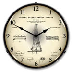 1916 Howard Hughes Oil Drilling Rig Patent, Lighted Backlit Led Wall Clock. Fixed Price $169.95.