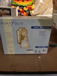 Portfolio Lighting Indor Wall Sconce Fixture Polished Brass Alabaster Glas. Fixed Price $25.00.