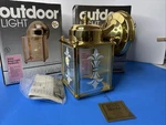 2X Catalina Lighting Outdoor Solid Brass Gold Rectangular Lantern Lamp Vtg. Fixed Price $75.00.
