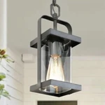 Uolfin A04253P Rhett 1-LIGHT Rustic Black Outdoor Pendant Lantern W/glass Shade. Fixed Price $79.99.