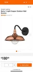 Acclaim Lighting 1742 Burry 13" Tall Outdoor Wall Sconce - Copper. Fixed Price $200.00.