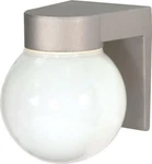 8" Utility Light, Outdoor Wall With White Glass Globe. Fixed Price $37.63.