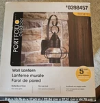 New Portfolio Outdoor Trevett Wall Lantern Matte Black Finish #0398457. Fixed Price $15.99.
