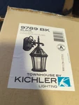 Kichler 9789 Black Townhouse Collection 1-LIGHT 12" Outdoor Wall New/ Seal. Fixed Price $89.99.