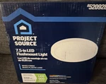 Project Source 7.5" Round Led Flush Mount White Dimmable 2700K-6500K 900LM. Fixed Price $20.00.