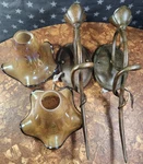 Todd Phillips Signed Quoizel Art Glass 2 Small Shades With 16 Inch Wall Sconces. Fixed Price $200.00.