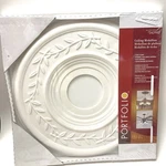 Portfolio 16" Ceiling Medallion Floret Light Fixture White Paintable Stainable. Fixed Price $79.99.