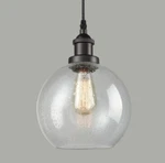 Farmhouse Seeded Glass Globe Pendant Lighting Bronze Hanging Ceiling Lights. Fixed Price $28.00.