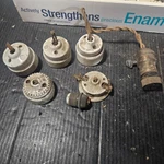 Lot Of Vintage Porcelain Ceiling Mound Twist Release Drop Cord Light Fixtures. Fixed Price $45.00.