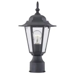 Pia Ricco 1-LIGHT Textured Black Outdoor Post Lantern With Clear Glass Shade. Fixed Price $14.99.