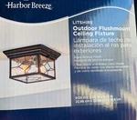 Outdoor Ceiling Fixture 2-LIGHT Aged Bronze Litshire. Fixed Price $29.00.