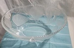 Fruit Bowl Large Clear Crystal Ocean Sea Shells Embossed 11 7/8" Oval. Fixed Price $15.00.