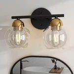 Black Bathroom Vanity 2-LIGHT 13" Modern Wall Fixture Farmhouse Pia Ricco. Fixed Price $24.99.