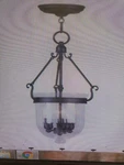 Livex 5083-07 Jefferson Light 10" Dia Lantern In Brown With Clear Seeded Glass. Fixed Price $149.99.