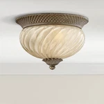 Hinkley Plantation 12" Wide Etched Amber Glass Ceiling Light. Fixed Price $299.00.