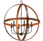 Maxim 27576 Compass Light 30"W Taper Candle Chandelier - Antique Pecan / Black. Fixed Price $474.04.