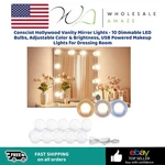 Consciot Hollywood Vanity Mirror Lights - 10 Dimmable Led Bulbs, Adjustable. Fixed Price $17.99.