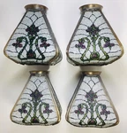 Antique Set 4 Nouveau Arts And Crafts Light Glass Shades John Morgan & Sons. Fixed Price $350.00.