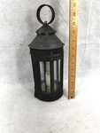 Antique Candle Lantern Tin & Glass Dome Shape 5 X 11 In. Original Early. Fixed Price $395.00.