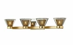 Troy Lighting B5824 27-1/2"W Led 4-LIGHT Bathroom Vanity W/glass Shades. Fixed Price $119.97.