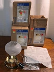 4 New Lot Thomas Light Ceiling Fixtures Brass Finish W/ Etched Floral Glass 6X8. Fixed Price $40.00.