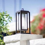 Hinkley Republic 16 1/2" High Black And Glass Outdoor Pier Light. Fixed Price $339.00.