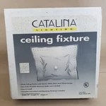 Catalina Lighting 208-34-14WH Square White Glass Ceiling Fixture With Wheat. Fixed Price $19.99.