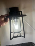 Monkfish 2462-1W Outdoor Wall Light Modern Black Sconce W/ Clear Glass Shade 12". Fixed Price $43.99.