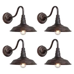 4-PACK Outdoor Gooseneck Barn Light 10" Retro Exterior Wall Iron Art Do.... Fixed Price $127.69.