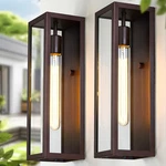 Brown Large Outdoor Wall Fixtures 2-PACK, Anti-rust Porch Lights With T.... Fixed Price $82.70.