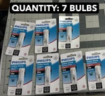 7-PACK Lot Philips 50W GY8.6 Base T4 Security Landscape Light Bulb Warm White. Fixed Price $28.54.